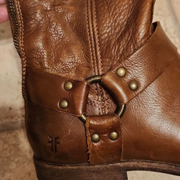 Frye Women's Phillip Harness Dark Brown Tall Brown Riding Boots Size 8.5 - Picture 8 of 14